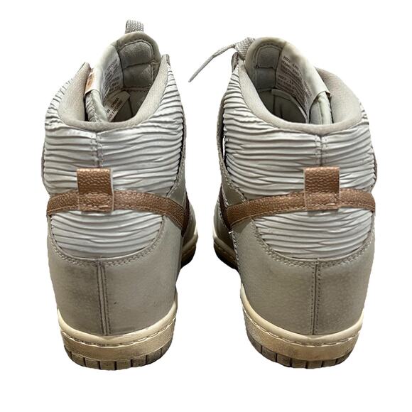 Nike Dunk Sky Hi Hidden Wedge Heel High Light Bone Metallic Red Bronze Shoes 8 - Picture 5 of 8